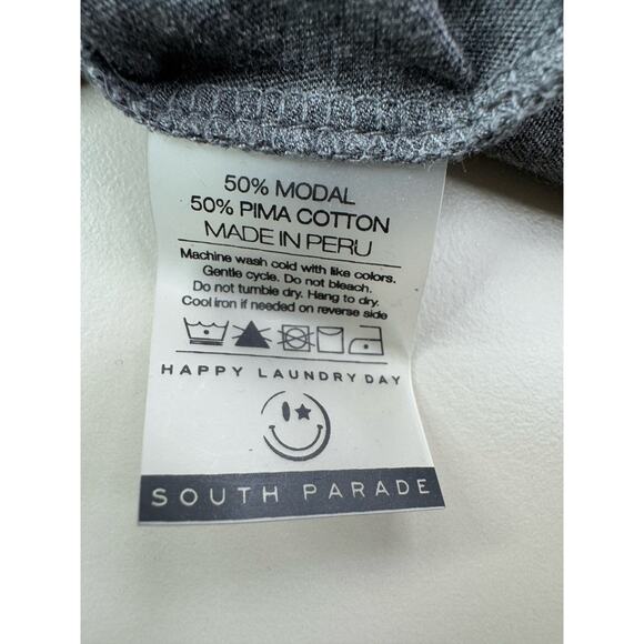 South Parade Sequin Evil Eye Shirt Womens XS Gray Boho Pima Cotton Made In Peru - Picture 8 of 12